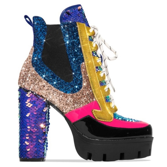 Last Size 7  🖤 Sparklin Patent Lug Sole Platform - Picture 2 of 8